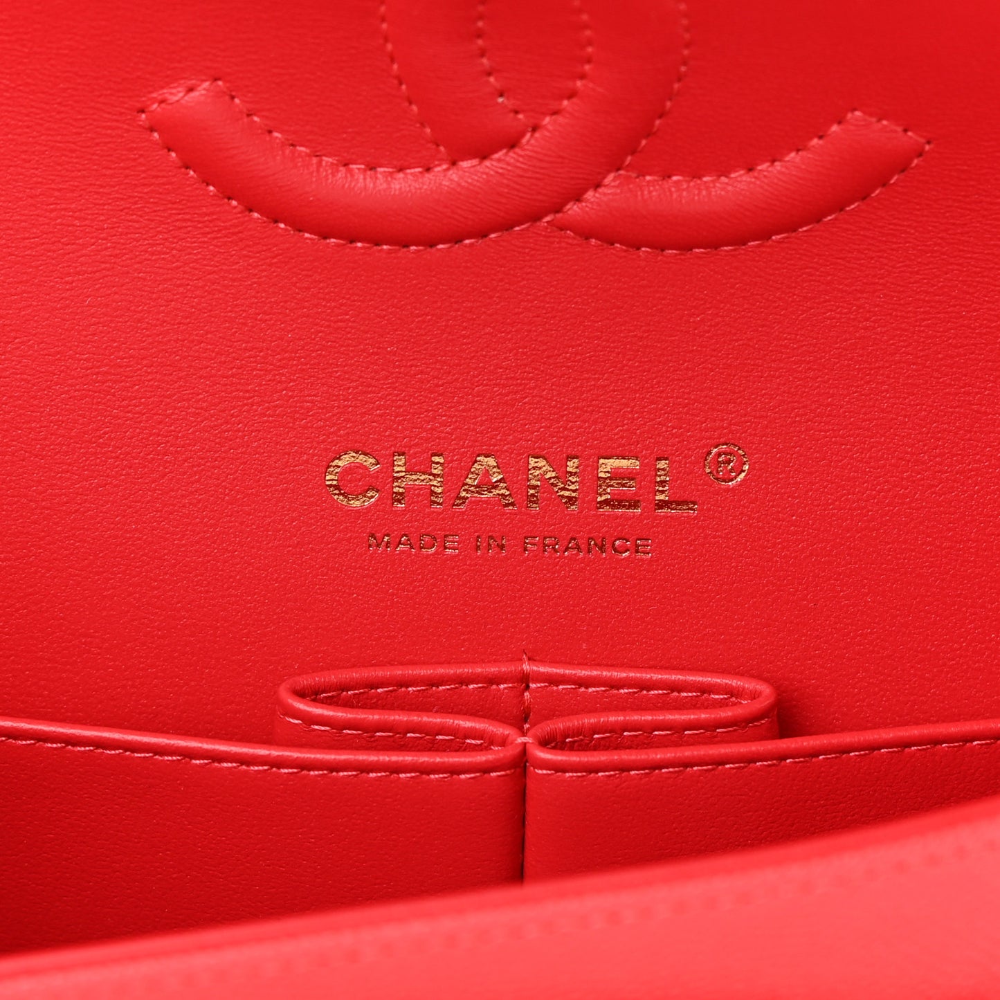 Caviar Quilted Medium Double Flap Red