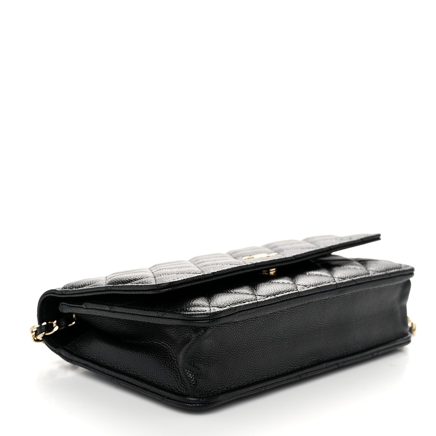 Caviar Quilted Wallet With Charms On Chain WOC Black