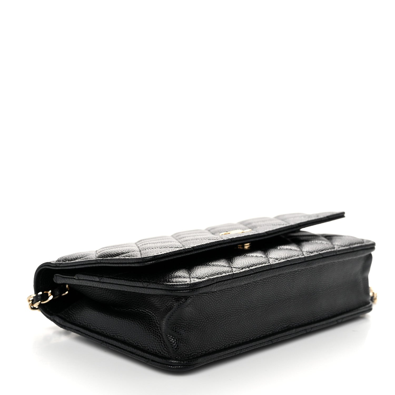 Chanel Caviar Quilted Wallet With Charms On Chain WOC Black 4 of 11