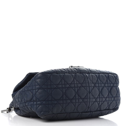 Christian Dior Lambskin Cannage Large New Lock Flap Bag Blue 4 of 17