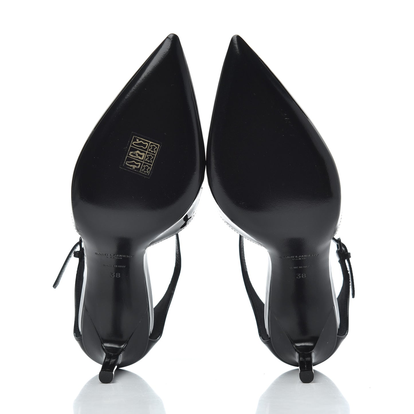 Patent Anja 85 Ankle Strap Pointed Pumps 38 Black
