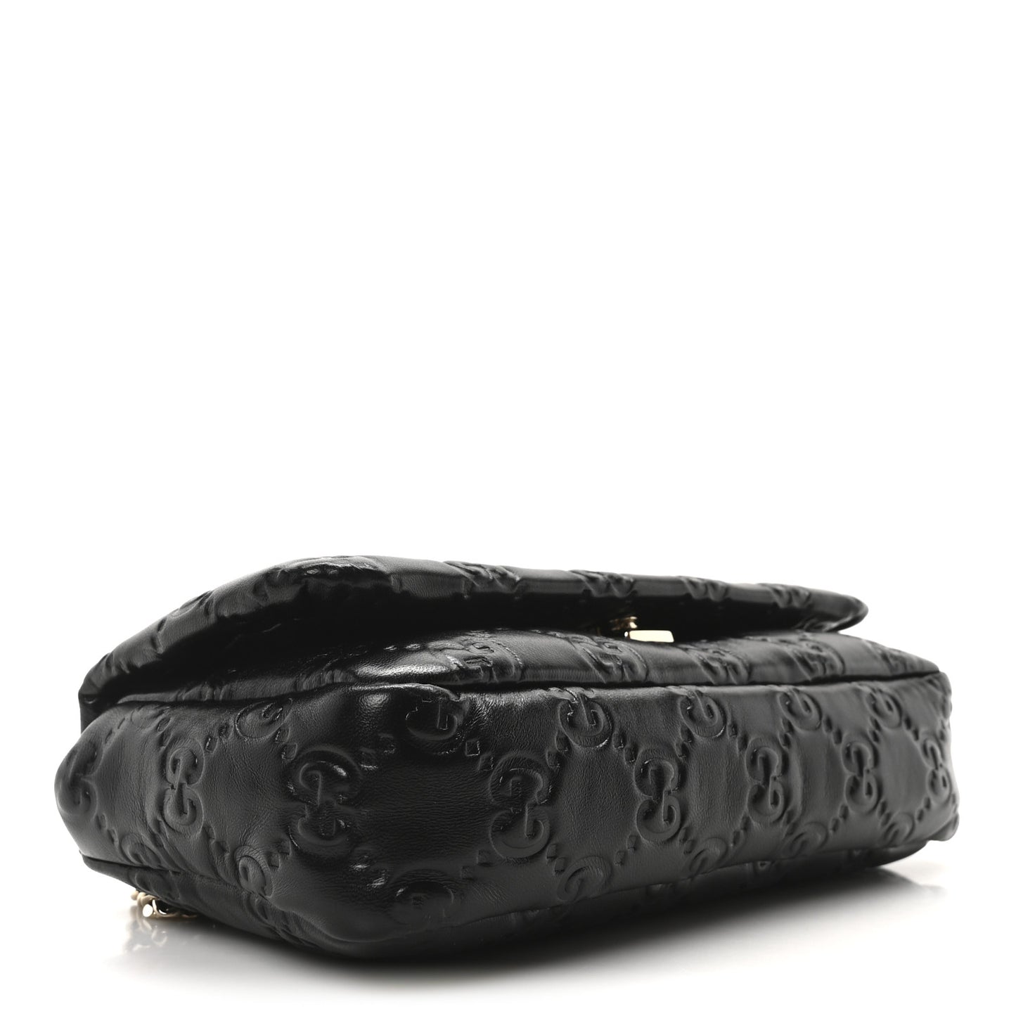Lambskin Embossed Mini GG Milano Top Handle Shoulder Bag Black