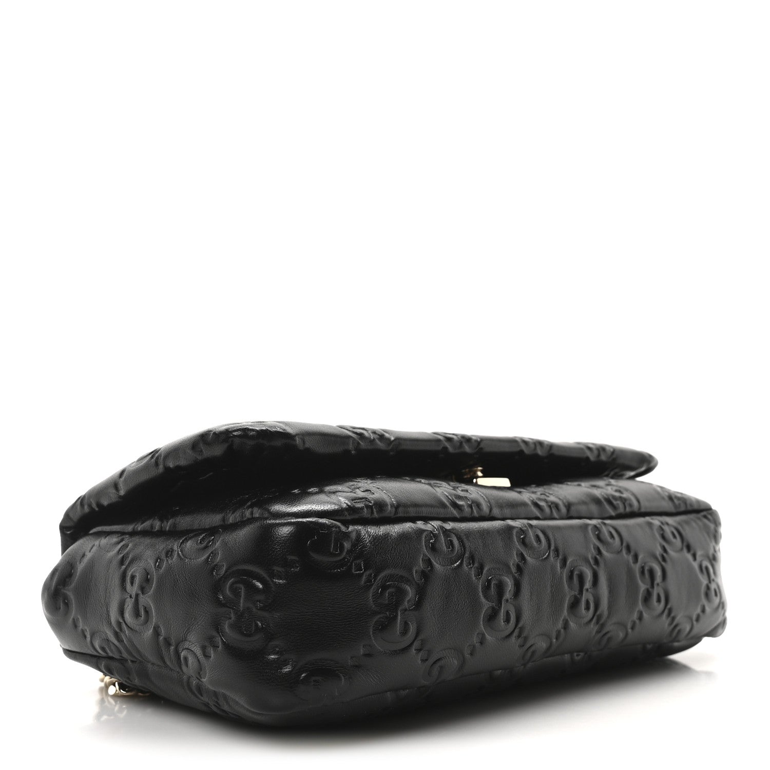 Gucci Lambskin Embossed Mini GG Milano Top Handle Shoulder Bag Black 4 of 9
