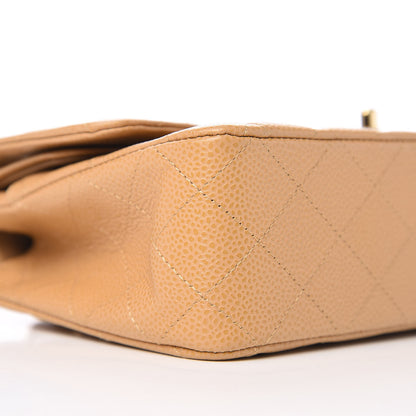 Chanel Caviar Quilted Medium Double Flap Beige 8 of 9