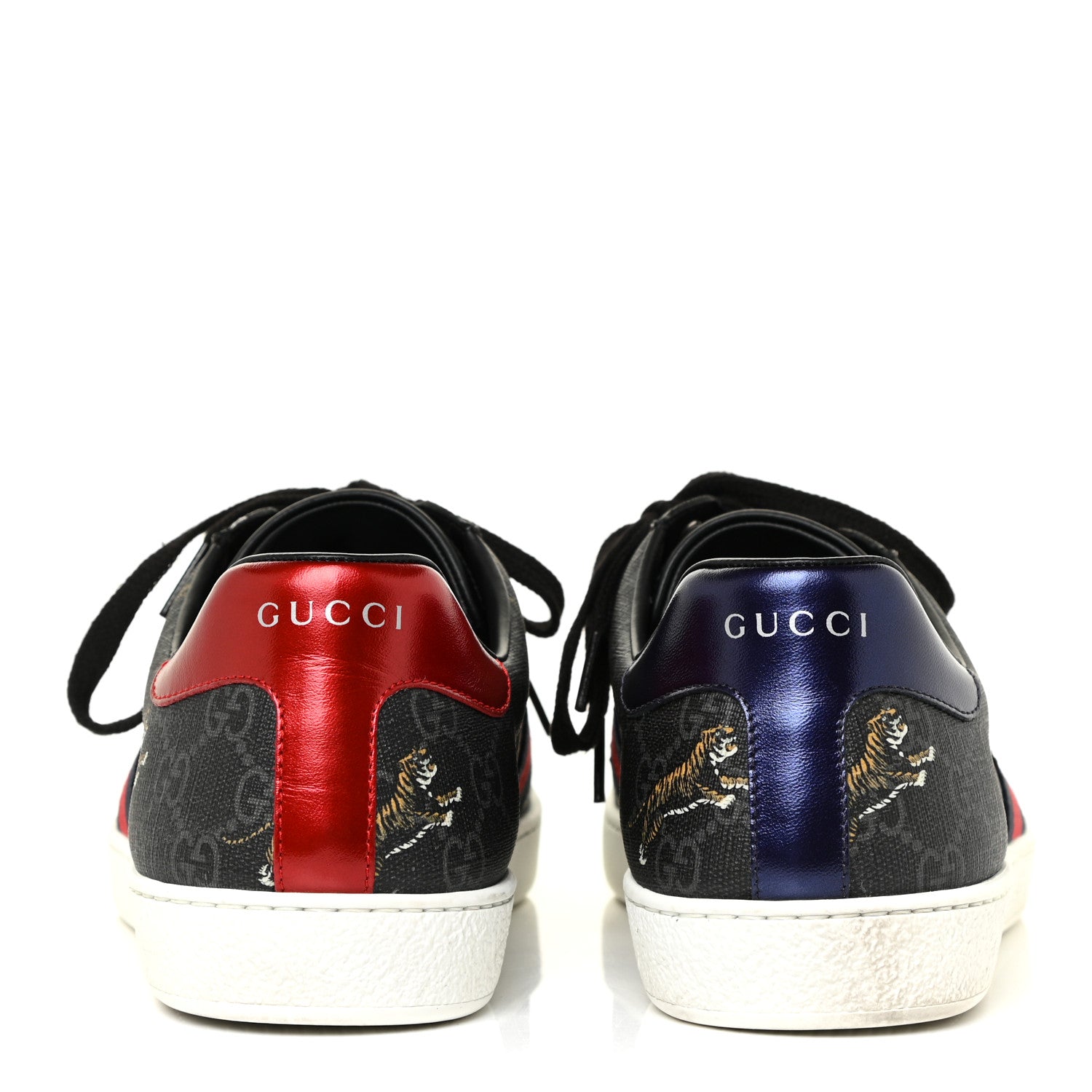 Gucci GG Supreme Monogram Tiger Ayers Web Mens New Ace Sneakers 9 Black 4 of 18
