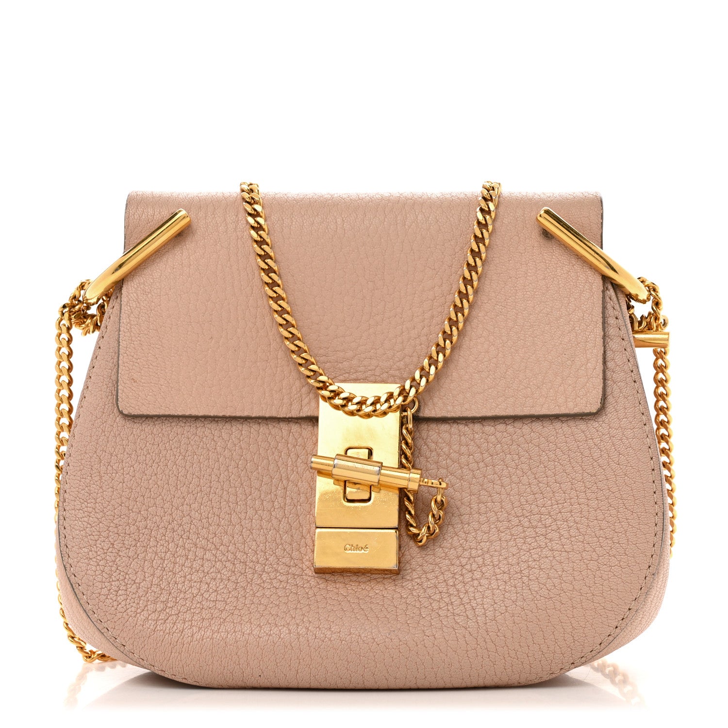 Chloe Grained Lambskin Mini Drew Shoulder Bag Cement Pink 1 of 14
