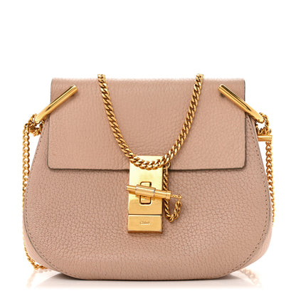 Chloe Grained Lambskin Mini Drew Shoulder Bag Cement Pink 1 of 14