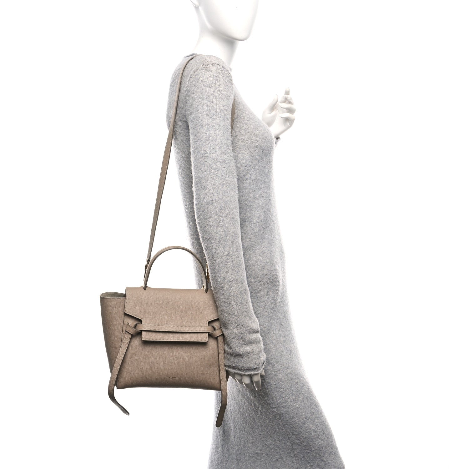 Celine Grained Calfskin Micro Belt Bag Light Taupe 2 of 13