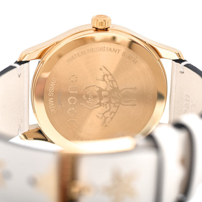 Gucci Stainless Steel Calfskin 38mm G-Timeless Bee Star Quartz Watch White 4 of 5