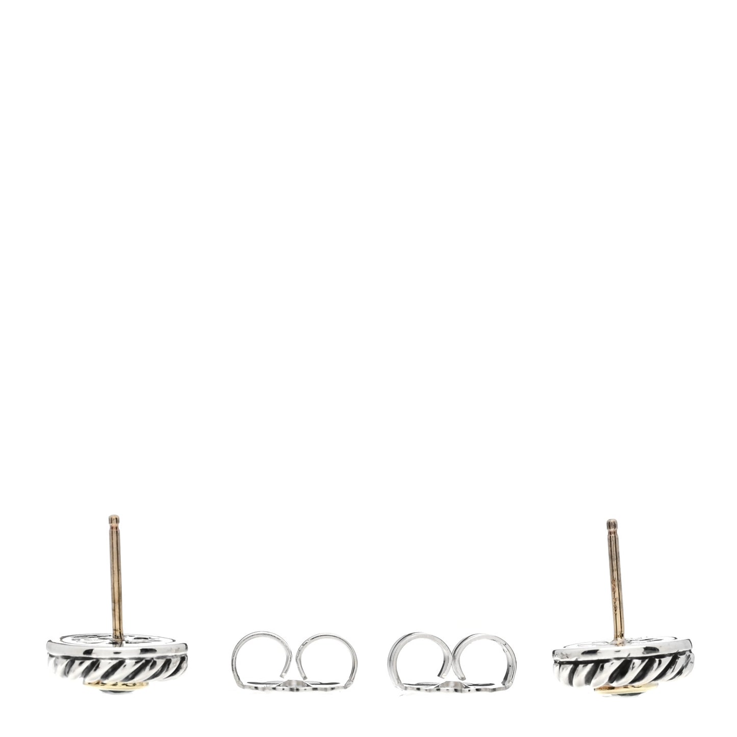 Sterling Silver 14K Yellow Gold Blue Topaz Cookie Cable Earrings