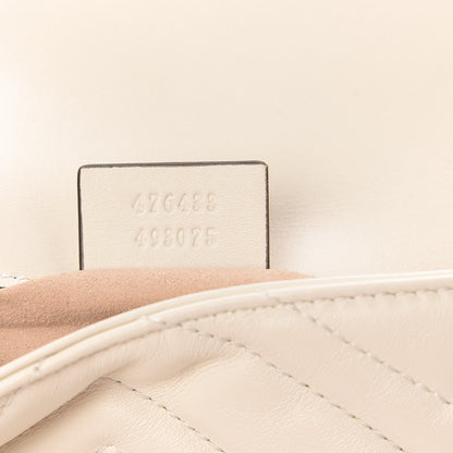 Gucci Calfskin Matelasse Super Mini GG Marmont Shoulder Bag White 7 of 10