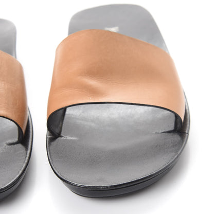 Saint Laurent Calfskin Pool Slide Sandals 10 Black Beige 16 of 16