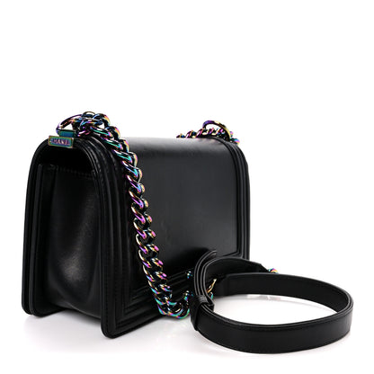 Chanel Lambskin LED Iridescent Metal Medium Boy Flap Black Multicolor 3 of 13