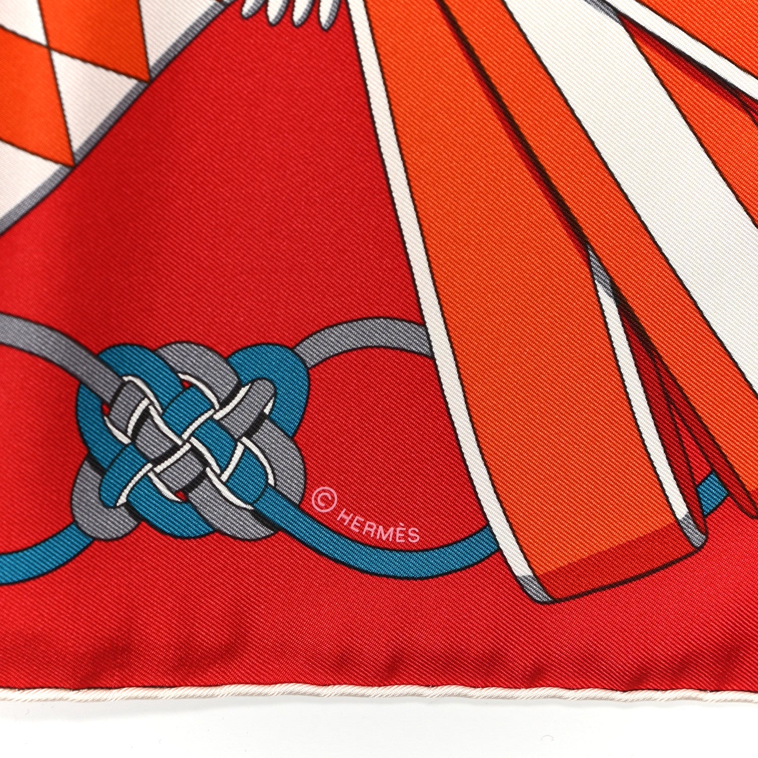 Hermes Silk Flots Fleurs et Frontaux Scarf 90 Rouge Lavande Vert 3 of 4