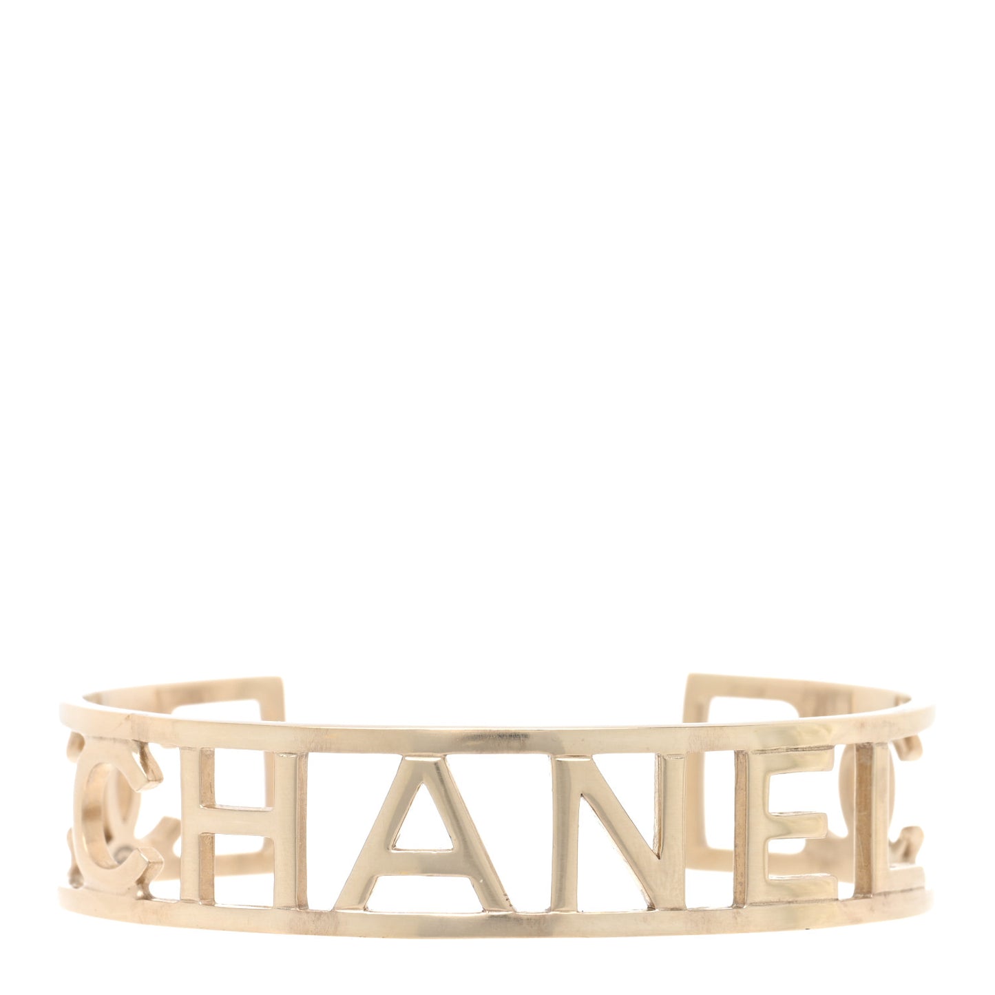 Metal Logo Cuff Bracelet Gold