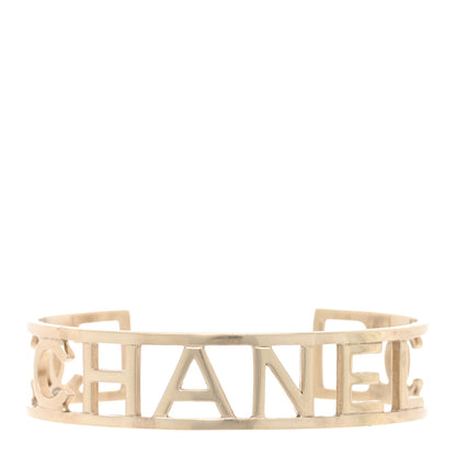 Chanel Metal Logo Cuff Bracelet Gold 1 of 5