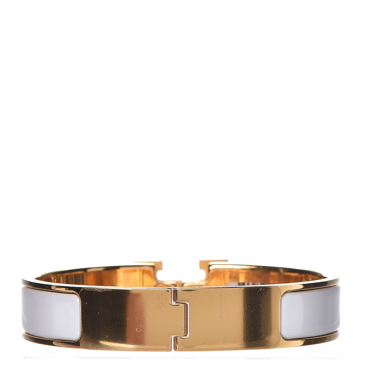 Hermes Enamel Narrow Clic Clac H Bracelet PM White 4 of 5