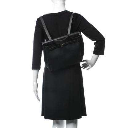 Hermes Toile Vache Calfskin Herbag 30 PM Backpack Black 2 of 12