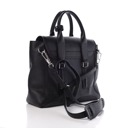 3.1 Phillip Lim 3.1 Textured Calfskin Medium Pashli Satchel Black 4 of 8