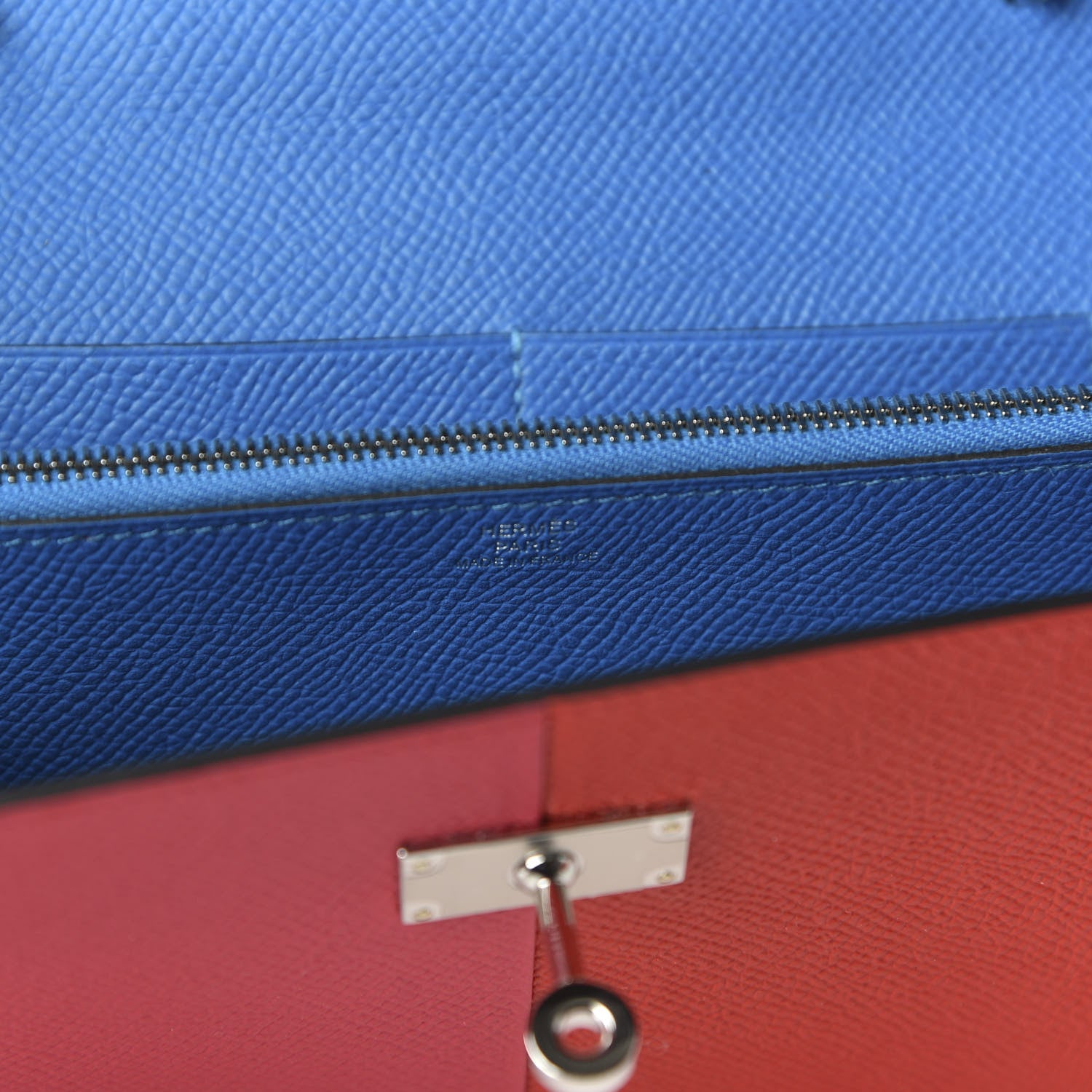 Hermes Epsom Kelly Wallet Casaque To Go Rouge Coeur Rose Extreme Bleu Zanzibar 8 of 10
