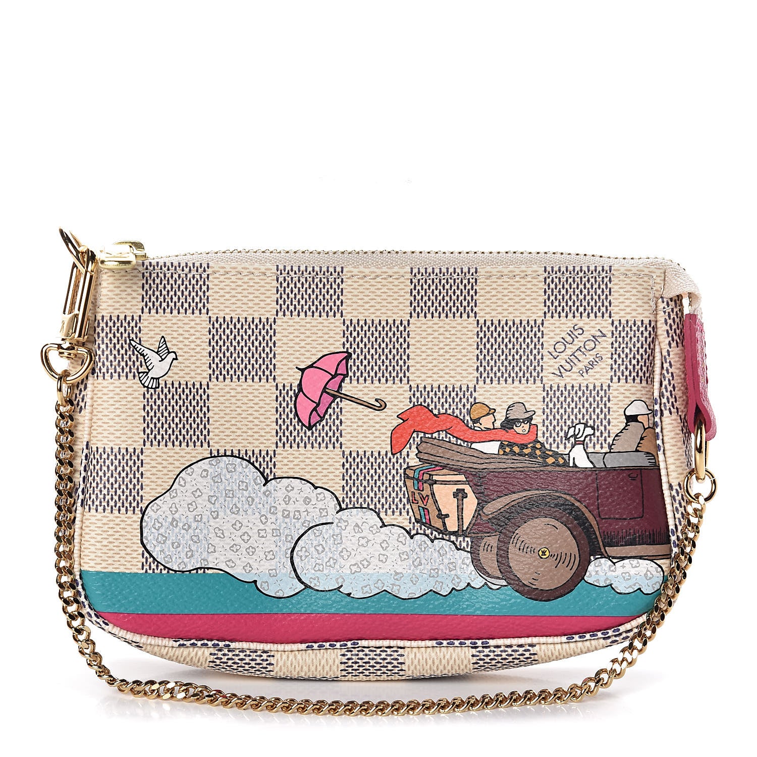 Louis Vuitton Damier Azur 2015 Christmas Animation Mini Pochette Accessories 1 of 10