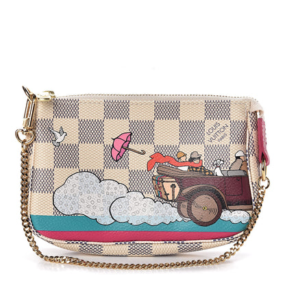 Louis Vuitton Damier Azur 2015 Christmas Animation Mini Pochette Accessories 1 of 10