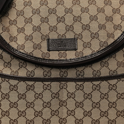 Gucci Monogram Natural Pigskin Large Diaper Bag Beige Ebony Cocoa Dark Chocolate 9 of 11