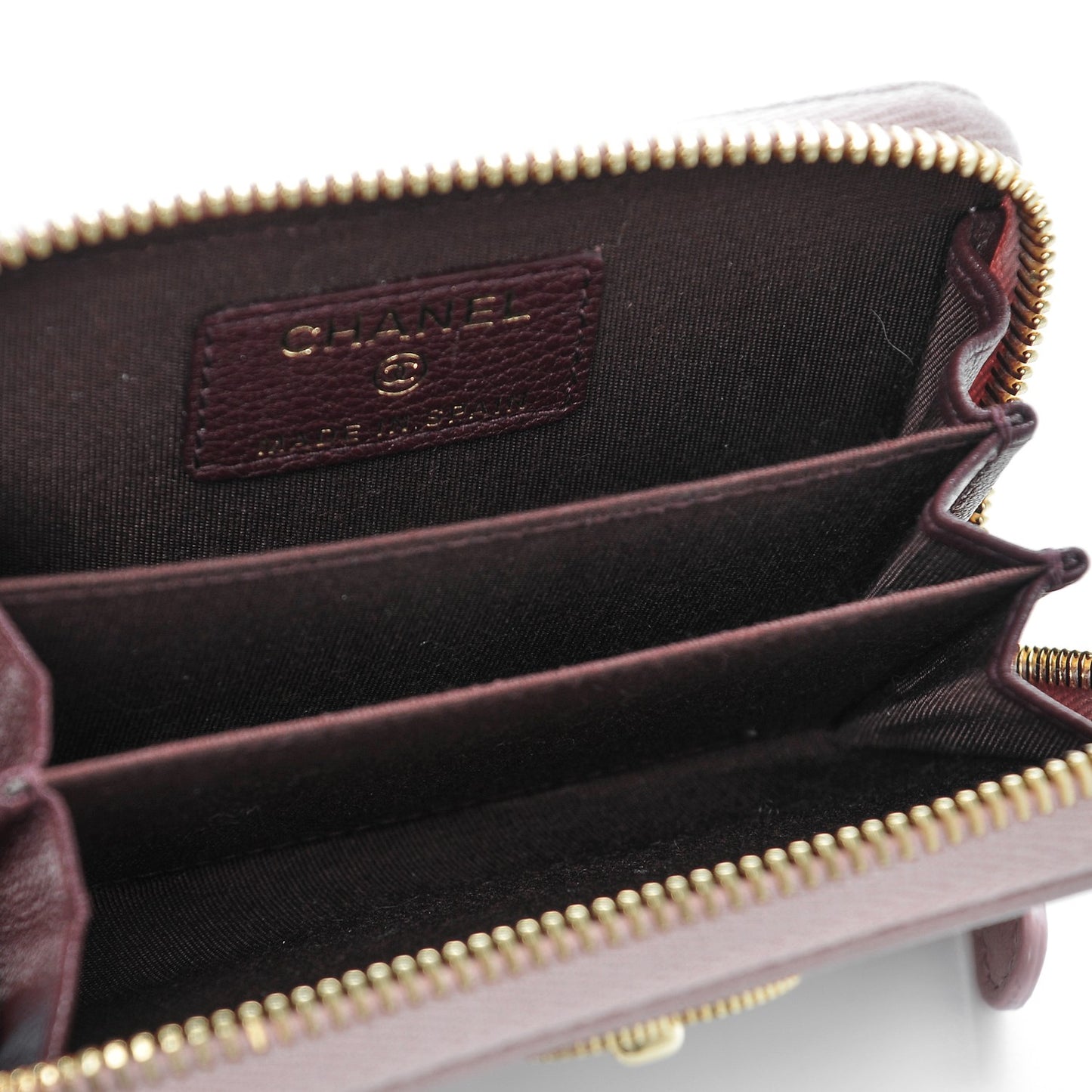 Sheepskin Quilted Mademoiselle Vintage Zip Coin Purse Light Pink