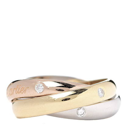 Cartier 18K Pink Yellow White Gold Diamond Classic Les Must De Trinity Ring 50 5.25 3 of 4