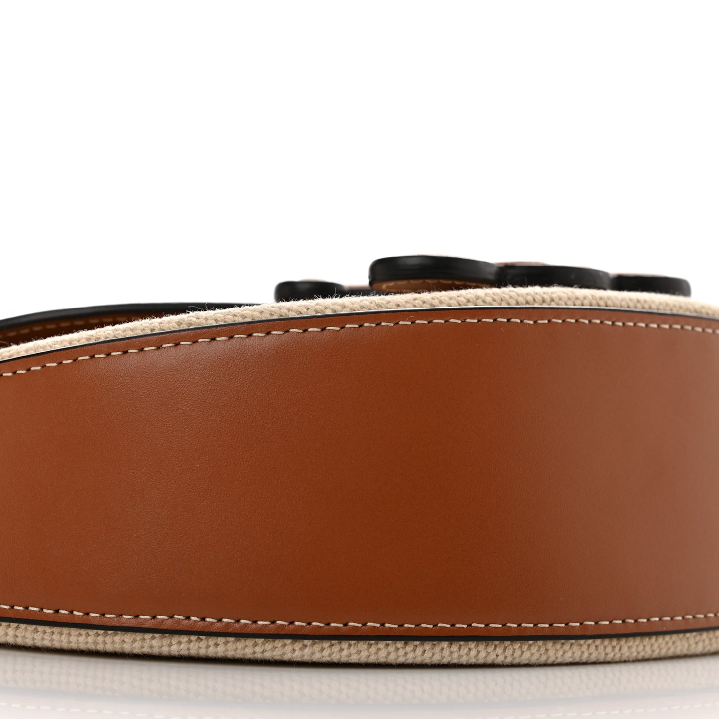 Textile Calfskin Triomphe Besace Natural Tan