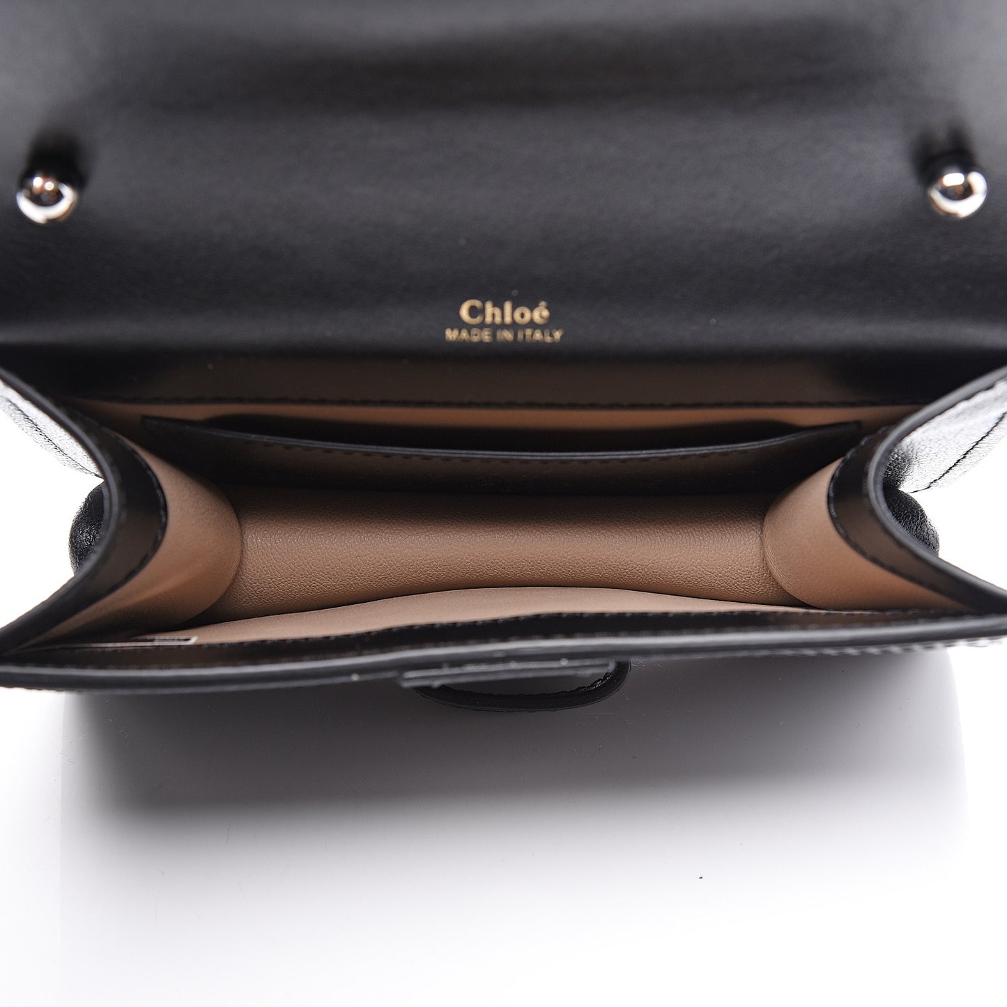 Shiny Goatskin Calfskin Aby Chain Shoulder Bag Black