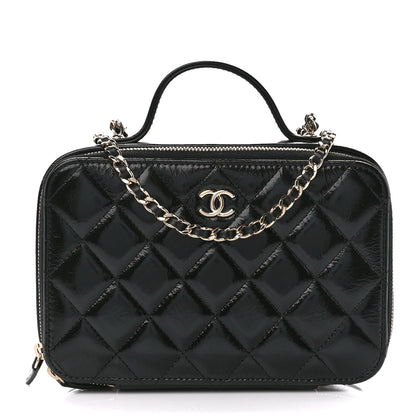 Chanel Shiny Lambskin Quilted CC Vanity Case Black 1 of 12