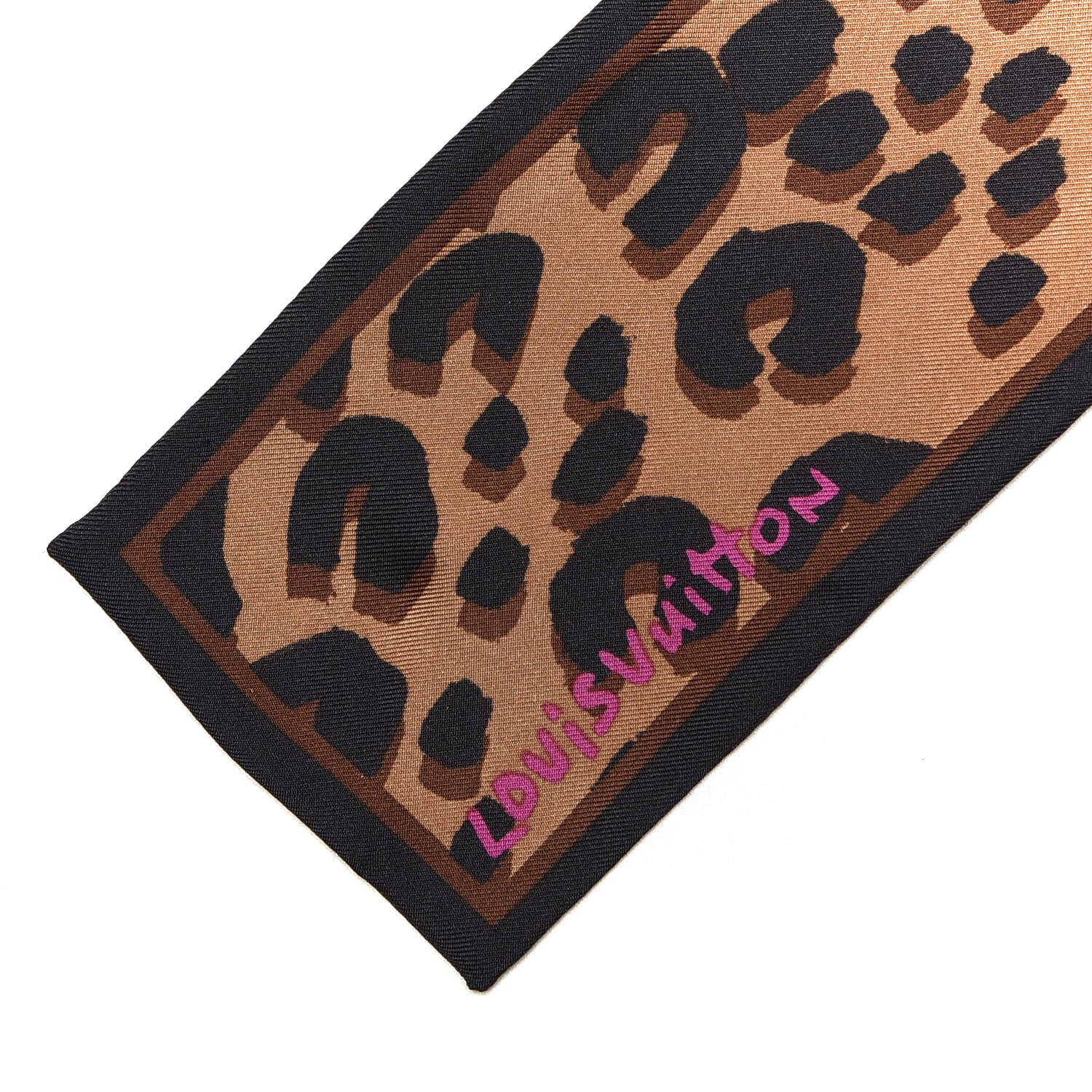Louis Vuitton Silk Leopard Bandeau Scarf Marron 3 of 3