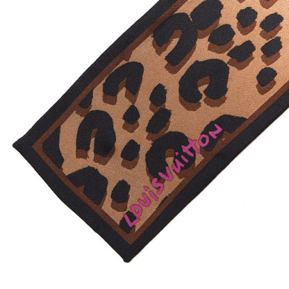 Louis Vuitton Silk Leopard Bandeau Scarf Marron 3 of 3