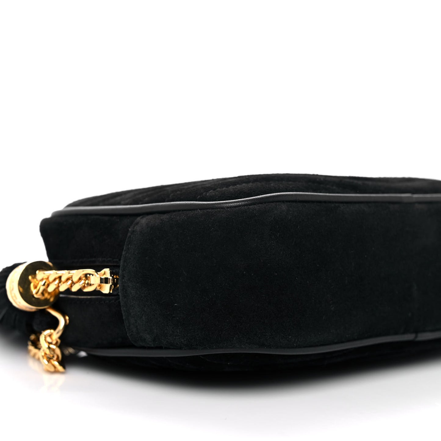 Suede Matelasse Monogram Mini Lou Camera Bag Black