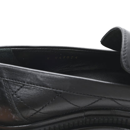 Chanel Calfskin Quilted CC Mocassin Loafers 38 Black 9 of 10