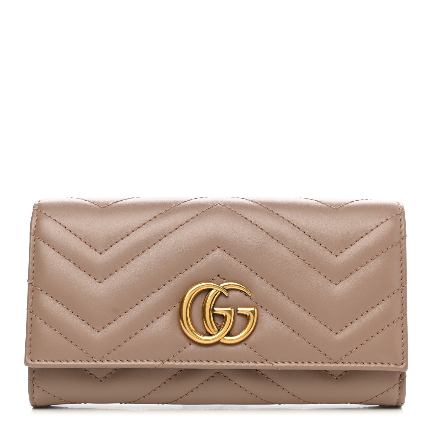 Calfskin Matelasse GG Marmont Continental Wallet Porcelain Rose