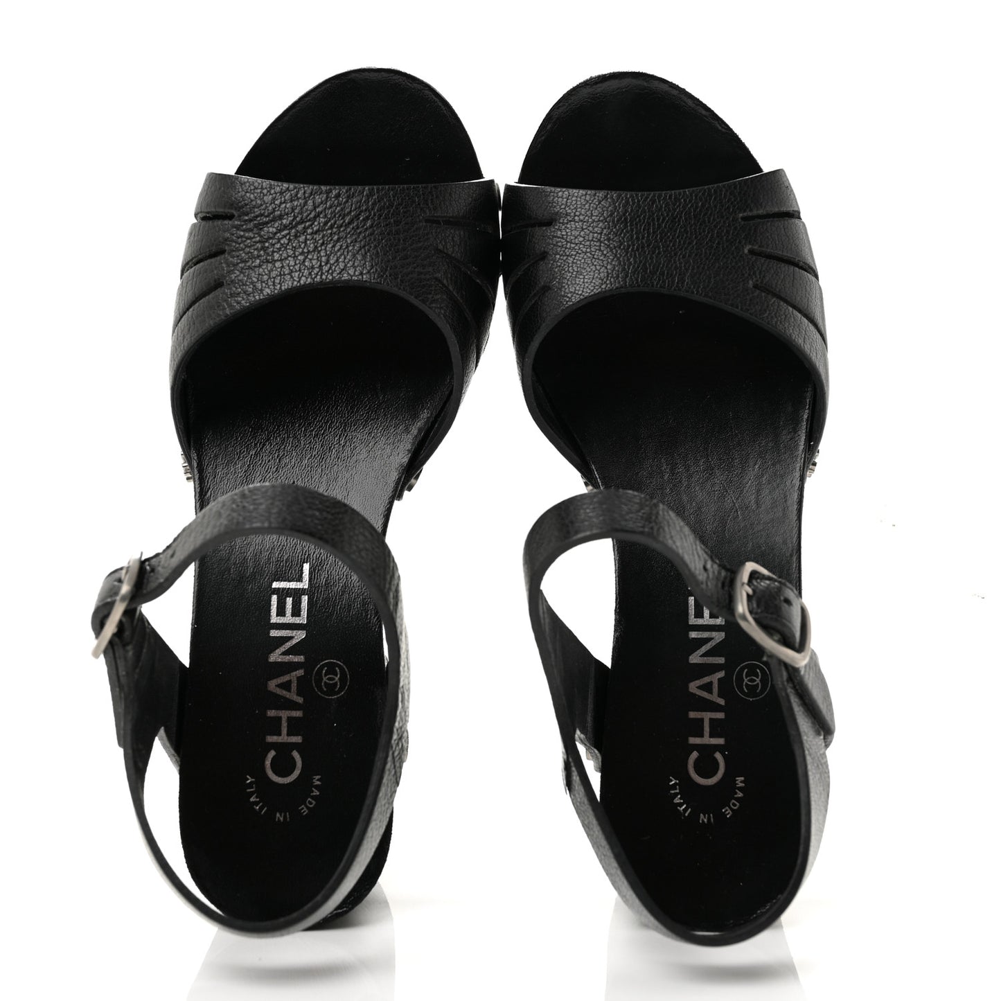 Goatskin Studded Platform Sandals 35 Black