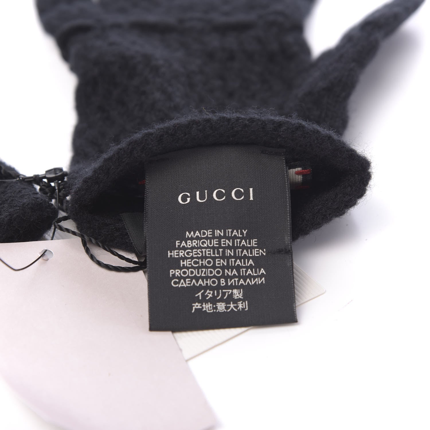 Gucci Wool Knit Bow Gloves S Black 4 of 4