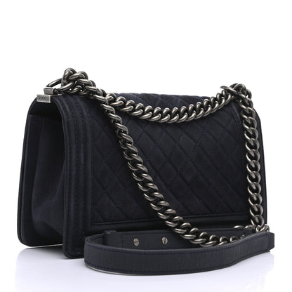 Chanel Iridescent Caviar Quilted Medium Boy Flap Dark Blue 3 of 9