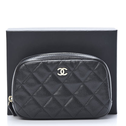 Chanel Caviar Quilted Small Curvy Pouch Cosmetic Case Black 8 of 8