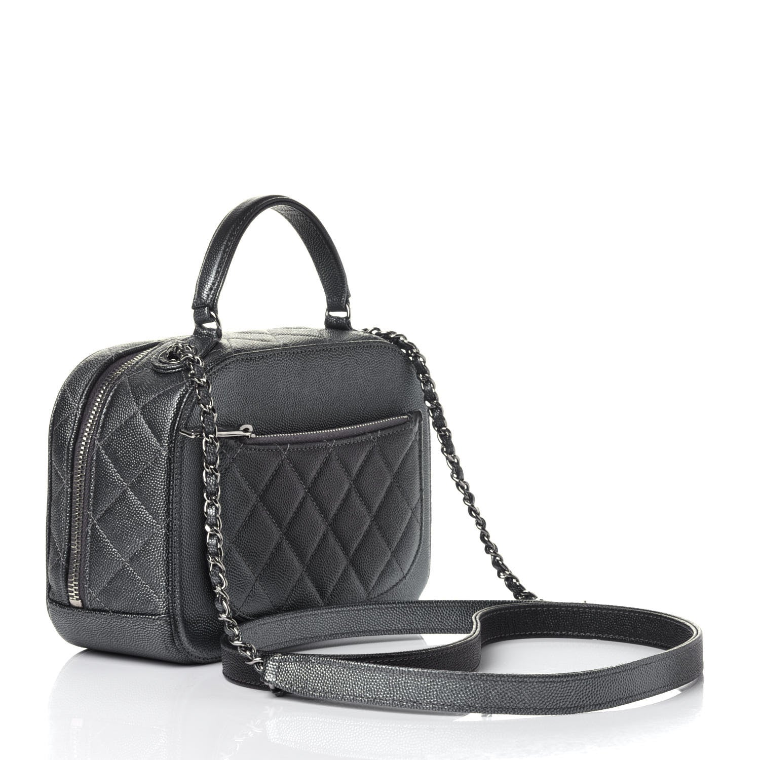 Chanel Metallic Caviar Small Coco Curve Vanity Bag Black Ruthenium 2 of 11