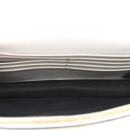 Fendi Vitello Cruise F is Fendi FF 1974 Embossed Medium Envelope Wallet On Chain Optical White Maya Black 6 of 11