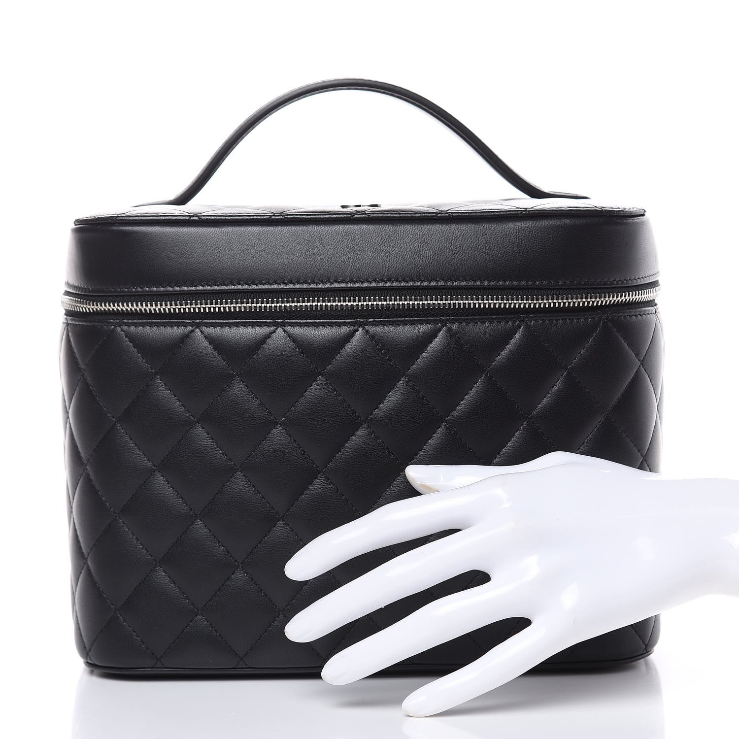 Chanel Lambskin Quilted Small Vanity Pouch Black 2 of 10