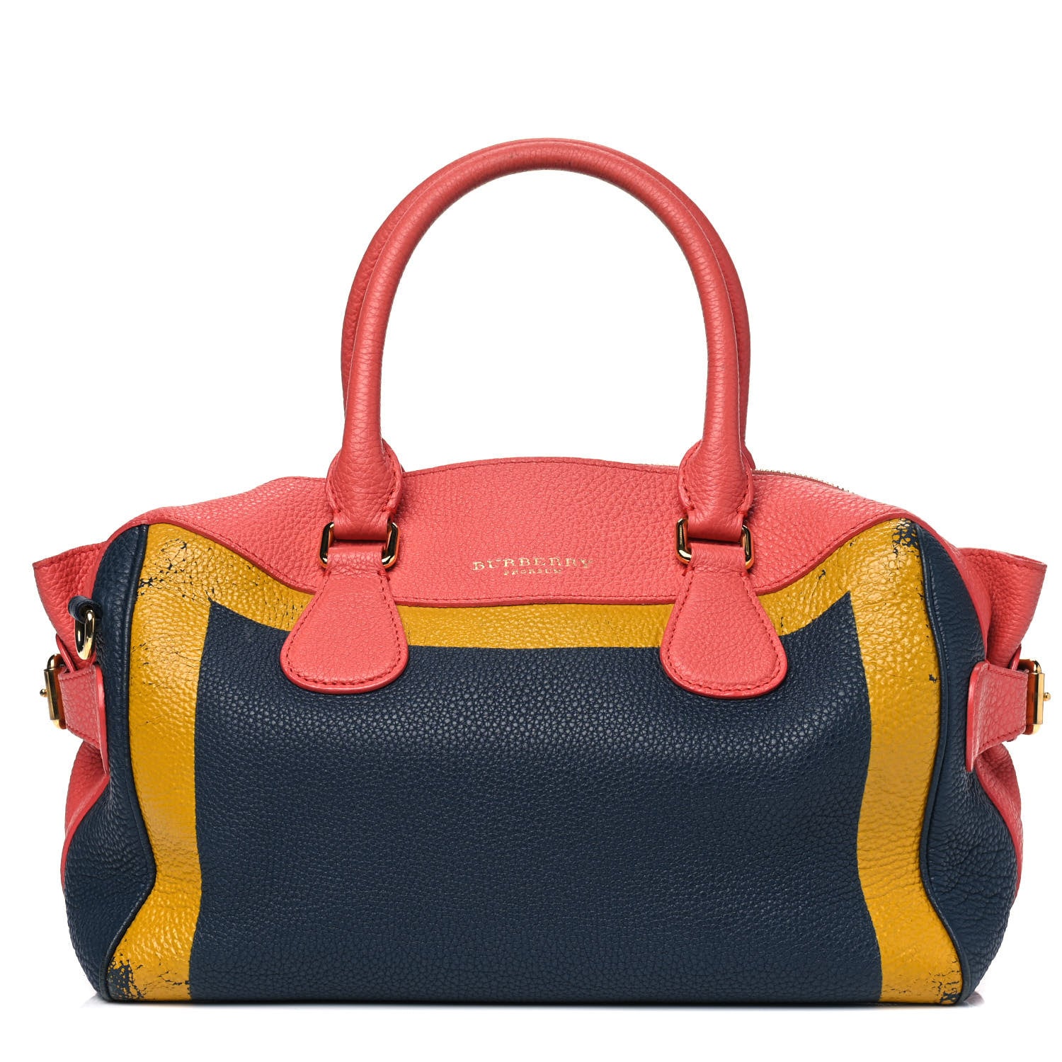 Burberry Grainy Calfskin Small The Bee Top Handle Storm Blue Bright Peony 1 of 16