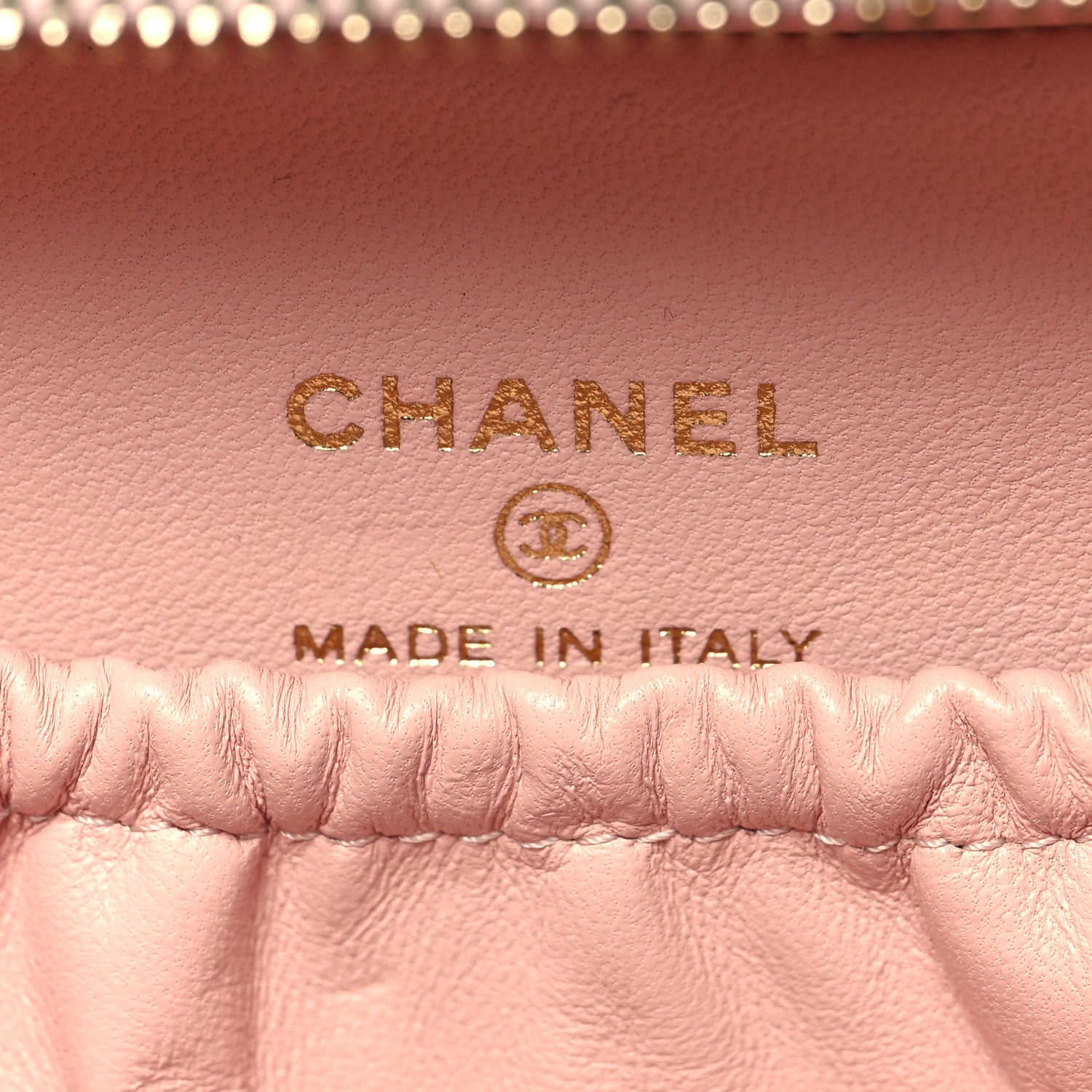 Chanel Glazed Calfskin Quilted Small Top Handle Vanity Case Light Pink 7 of 11