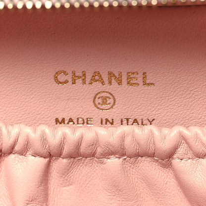 Chanel Glazed Calfskin Quilted Small Top Handle Vanity Case Light Pink 7 of 11