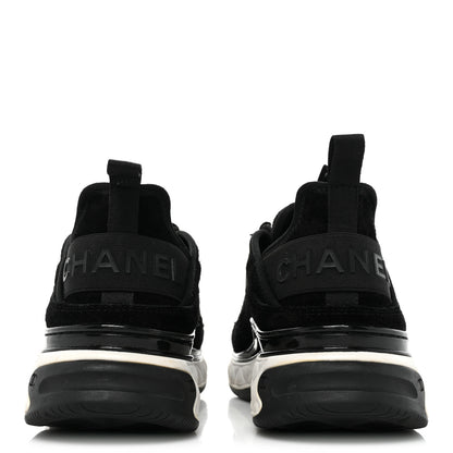 Chanel Velvet Calfskin Mixed Fibers CC Sneakers 40 Black 4 of 11