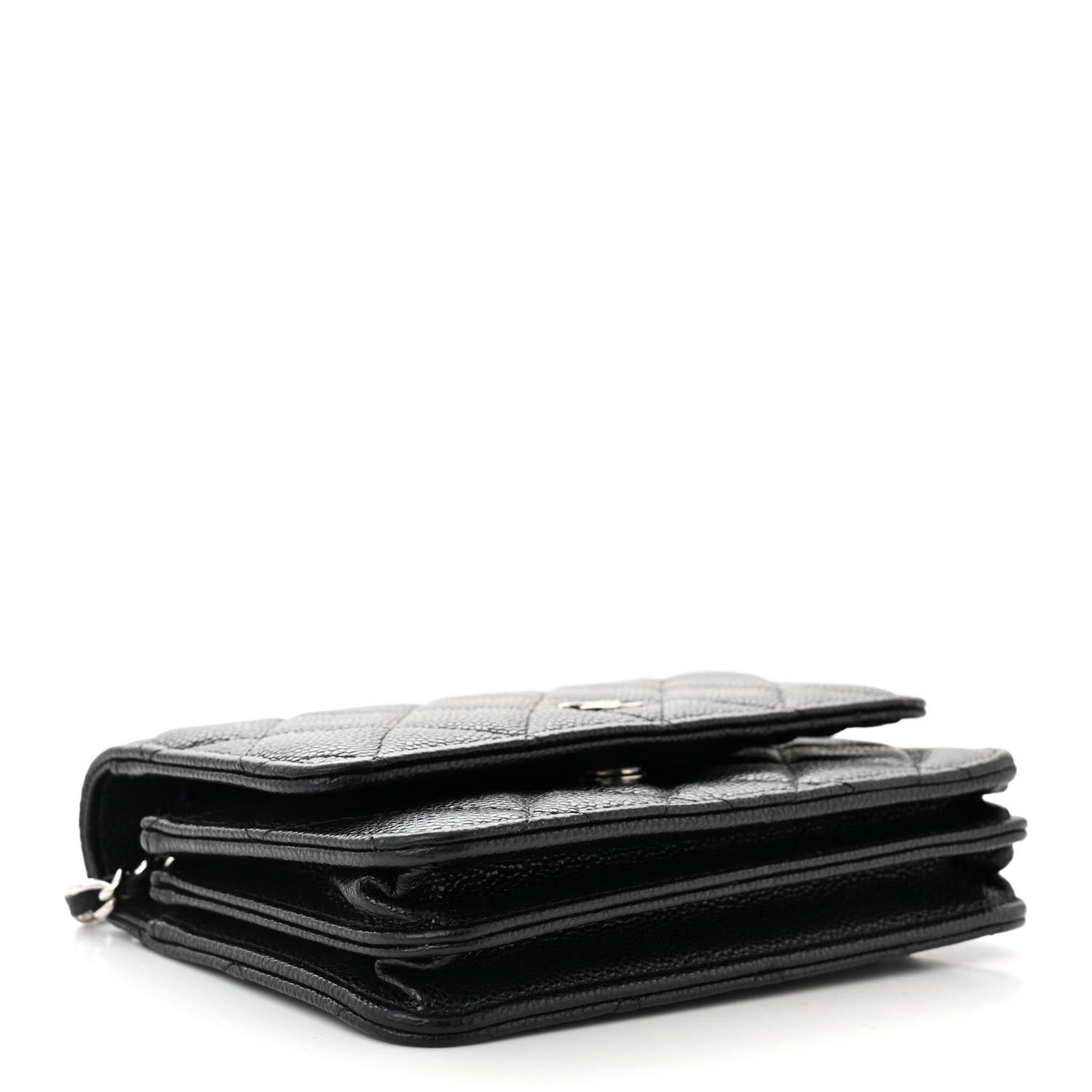 Caviar Quilted Mini Wallet On Chain WOC Black