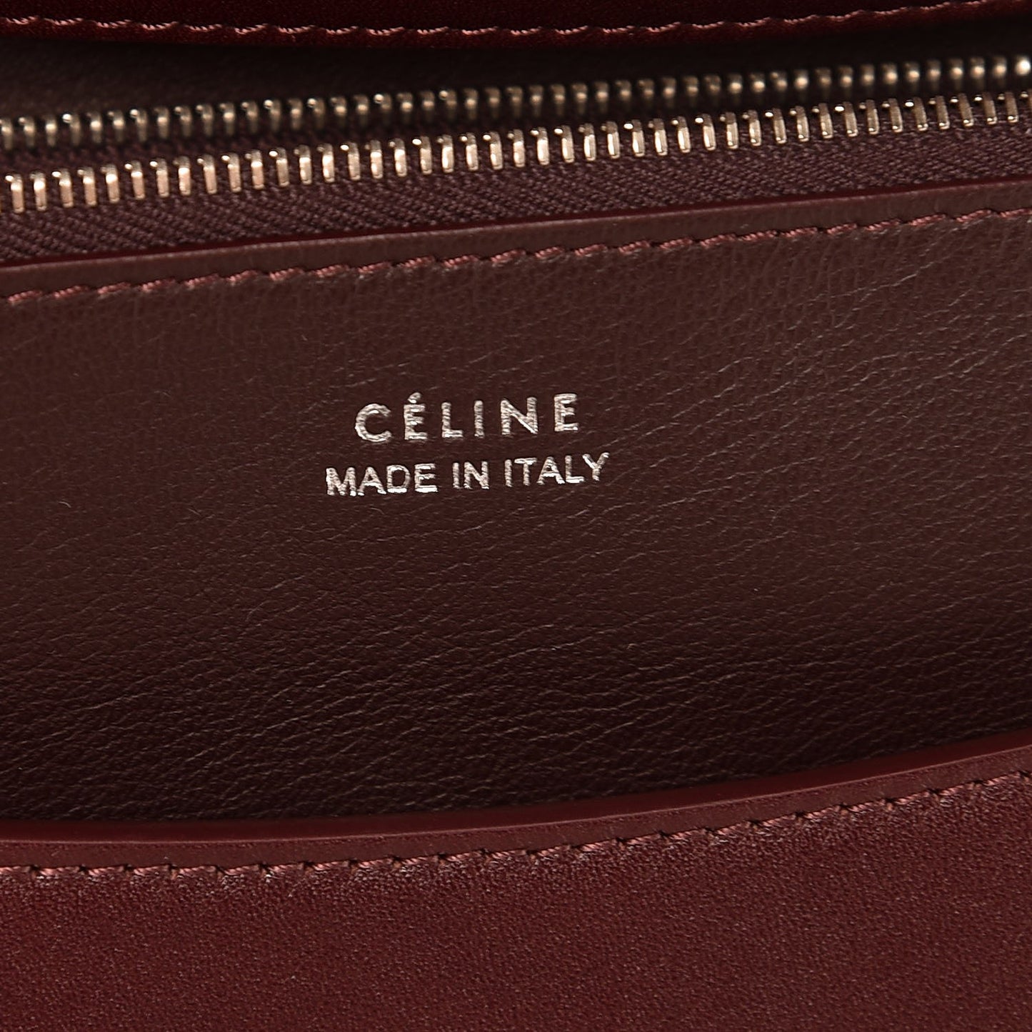 Calfskin Oval Clutch on Strap Burgundy